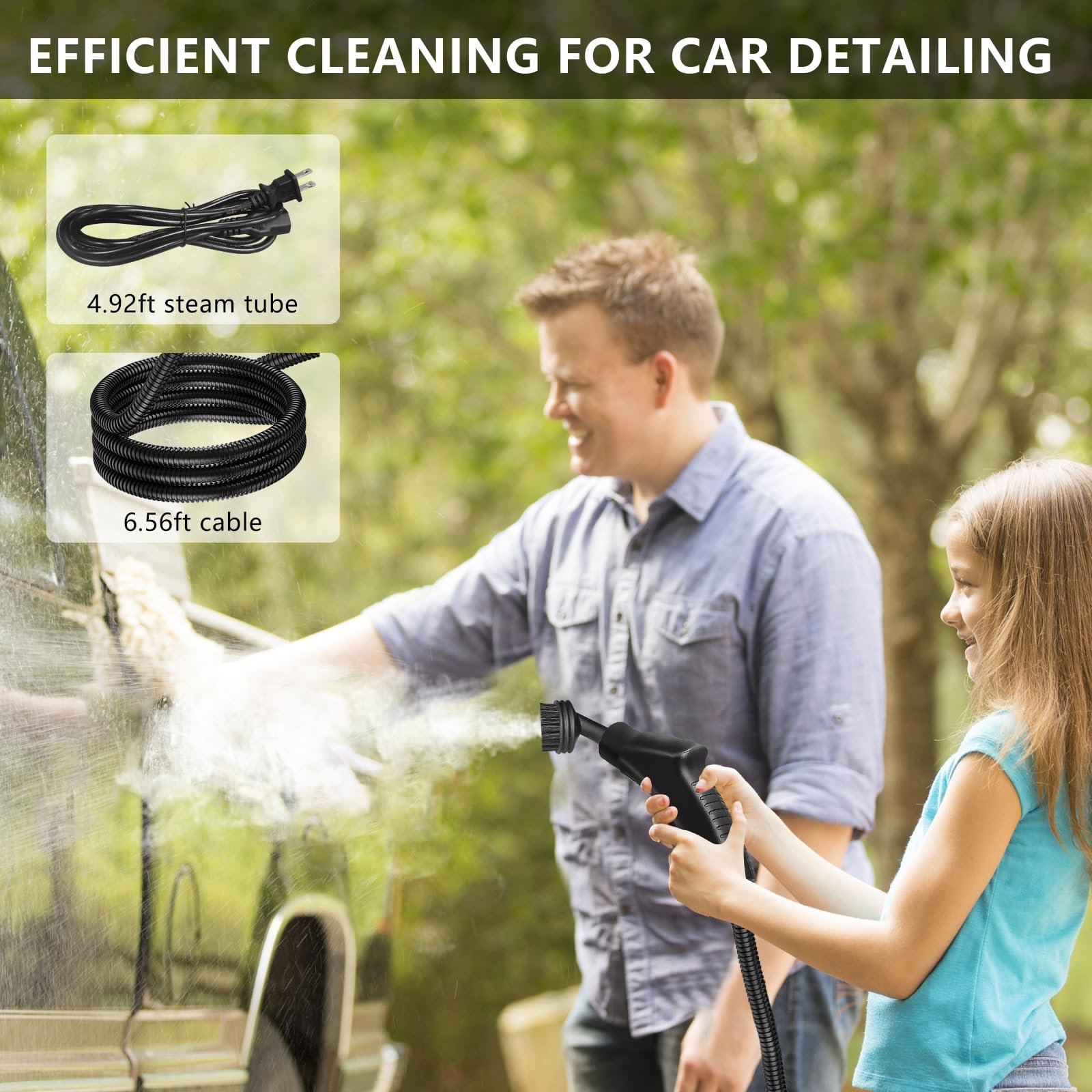 Handheld Steam Cleaner, Steamer For Cleaning, 2500W Pressurized Steam Cleaner With 1.2L Water Tank And 12 Attachments, Portable Steamer Cleaner For Home Car Kitchen Bathroom Furniture Tile Grout - Image 8