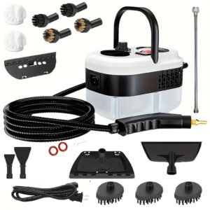 Handheld Steam Cleaner, Steamer For Cleaning, 2500W Pressurized Steam Cleaner With 1.2L Water Tank And 12 Attachments, Portable Steamer Cleaner For Home Car Kitchen Bathroom Furniture Tile Grout